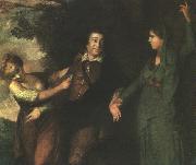 Sir Joshua Reynolds Garrick Between Tragedy and Comedy oil painting on canvas